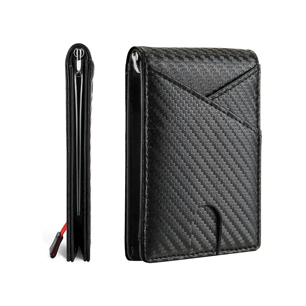 

Carbon Fiber Rfid Men Wallets Money Bag Slim Thin Card Man Wallet Luxury Male Small Short Purse Bi-fold Vallet Billfold