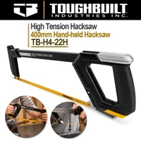 TOUGHBUILT TB-H4-22H High Tension Hacksaw 400mm Hand-held Hacksaw Tension 12-in Utility Ripping Hack Saw 1