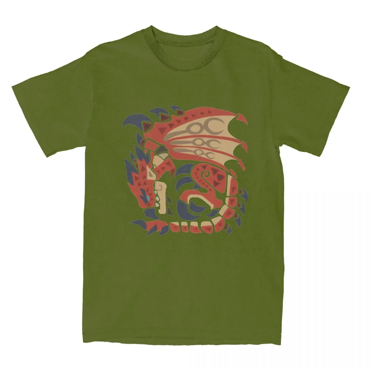 Rathalos Aesthetic Summer Cotton Fashion Tee - Men's Short-Sleeve Custom Design T-Shirt