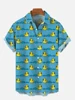 Unisex Men's Cosplay Shirts 3D Prints Splicing Cartoon Cute Duck Printing Short Sleeve Shirt Fashion Hawaiian Shirts For Men 3