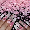 100Pcs Pearl Pink Bowknot Heart Shaped Mixed Nail Decorations Kawaii Nail Art Charms Star Butterfly DIY Nail Accessories 1