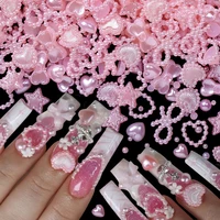 100Pcs Pearl Pink Bowknot Heart Shaped Mixed Nail Decorations Kawaii Nail Art Charms Star Butterfly DIY Nail Accessories 1