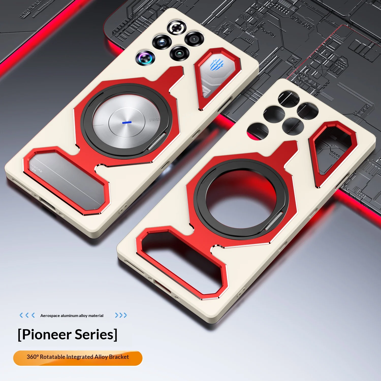 Enhanced Shockproof Gaming Phone Cover with Aluminum Alloy and Magnetic Ring Stand