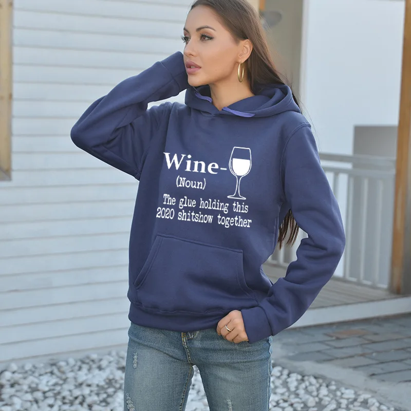 YRYT New women's letter print fashion simple round neck pullover autumn and winter women's hoodie