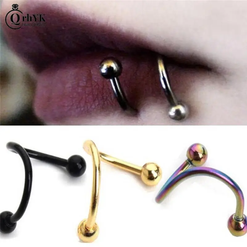 Steel Body Accessories Jewelry Surgical Steel Lip Rings Spiral Lip