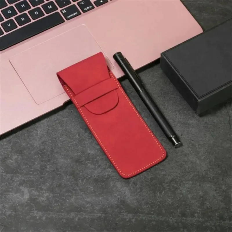 New Portable Retro Frosted PU Leather Flip Pen Case, High-end Pen Protection, Large Capacity, Double Hole, Easy To  Use