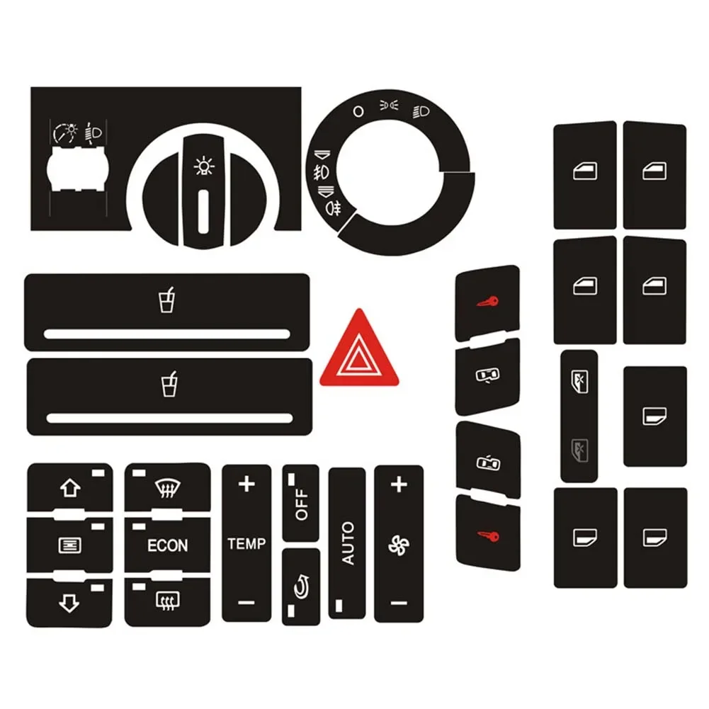 Car Button CD Repair Stickers For A2 96-03 Radio Clima Headlight Adjustment Button Repair Worn Knob Switch Stickers