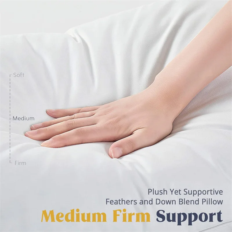 Goose Feather Down White Pillow Inserts 5 Stars Hotel Soft Bed Pillows for Sleeping Neck Spine Protection Slow Rebound Pillow 3