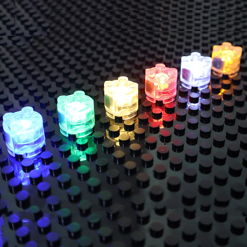2x2 Dot LED Colorful Accessories Classic Flashing Creative Building Blocks MOC Brick City Street LightEmitting Accessories Parts