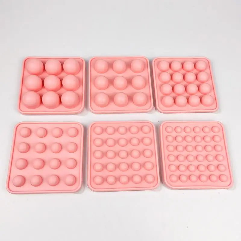 

With Cover Silicone Ice Hockey Mold Easy Cleaning Easy Demoulding Milk Yellow Flowing Heart Stuffing Ball Lovely Mold