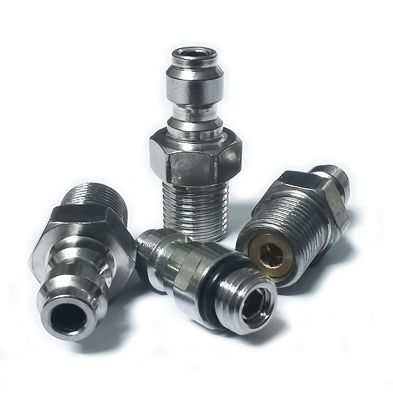 HPA Schnellkupplungs-Adapter, männlich/weiblich, 8mm Füllnippel Hochdruck 1/8NPT 1/8BSPP M10*1 Edelstahl – Detail 8