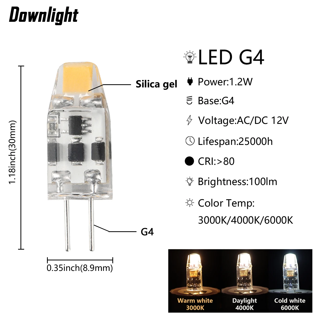 ตัวเลือกสินค้า หลอดไฟ LED ประหยัดพลังงาน ไม่มีแสงกระพริบ 12V