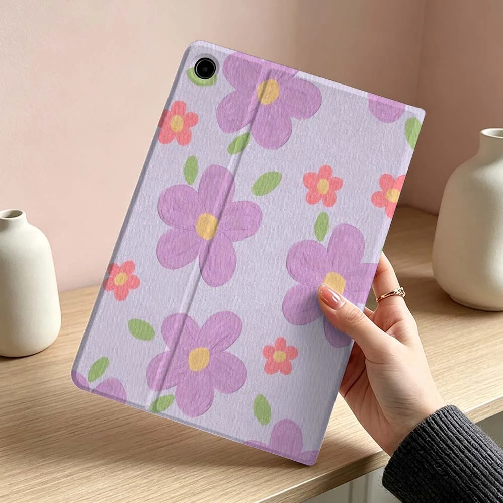 Cartoon Flowers Pattern Soft Tablet Case