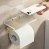 Toilet Paper Holder with Phone Shelf Bathroom Toilet Paper Roll Holder Acrylic Roll Paper Holder Tissue Hanger Phone Holder 1