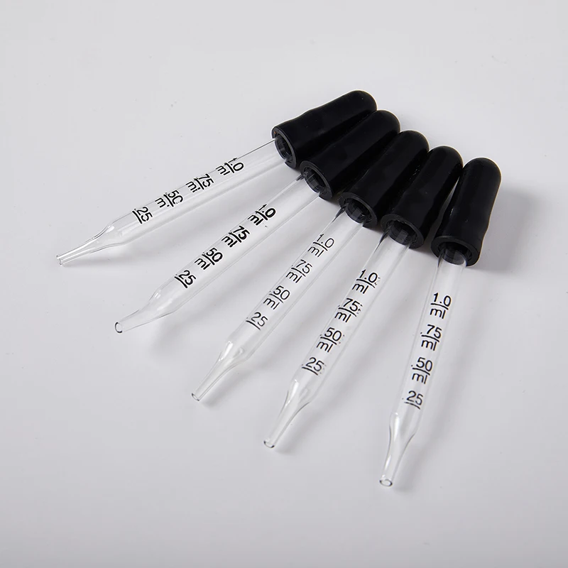5PCS1MLGlassScaleDropperRubberHeadScalePipetteDropper