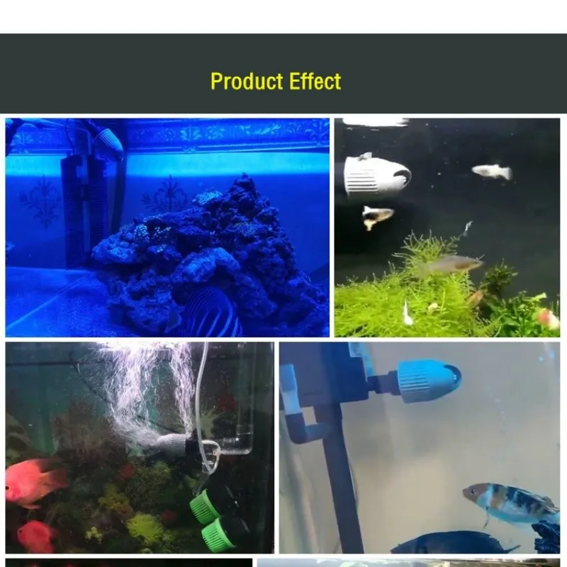 360&deg; Rotary Wavemaker Head With 3pcs Connector Submersible Aquarium Wave Maker Pump Head for Fish Tank Oxygenation filtro acuar