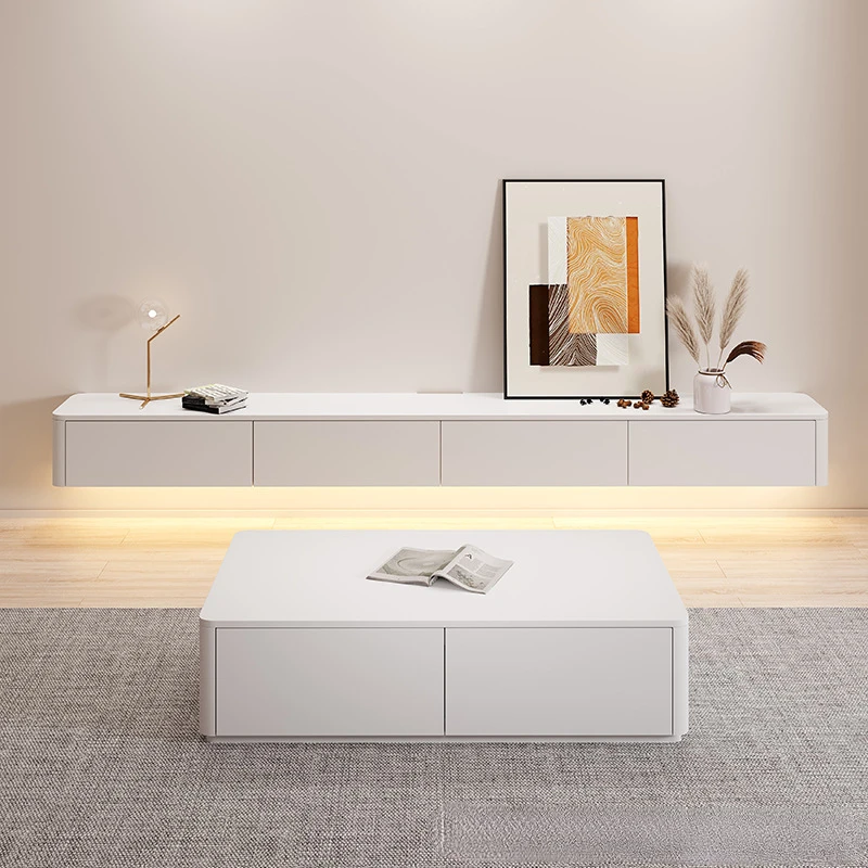 

Exhibition Tv Table Wall Light White Living Room European Tv Cabinets Luxury Minimalistic Muebles Hogar Interior Decoration