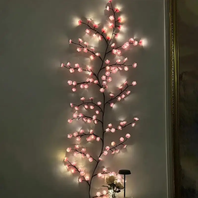 E5 Cherry Blossom LED Lights 96LEDs 8 Modes USB Powered DIY Home Decor Lamp Party Wedding Christmas Festival Home Festive Decor