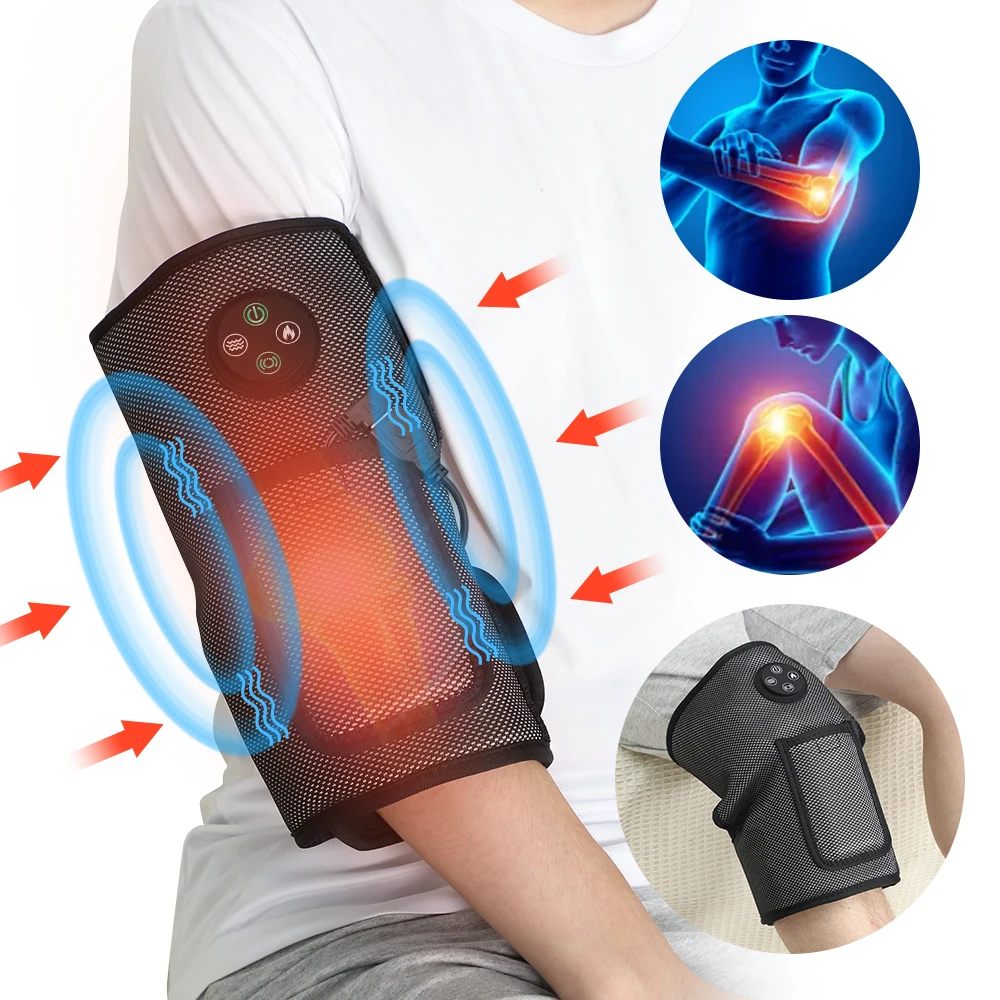 

Rechargeable Vibration Heated Knee Massager Shoulder Brace 3-In-1 Heated Knee Elbow Brace Knee Pad 3 Adjustable Heating Modes