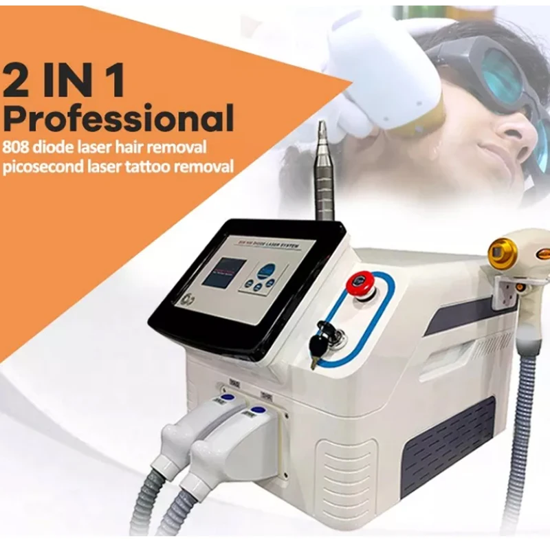 3000W Professional 2in1 Laser Device 808nm Diode Laser Hair Removal Picosecond 1064NM 755NM Laser Tattoo Removal