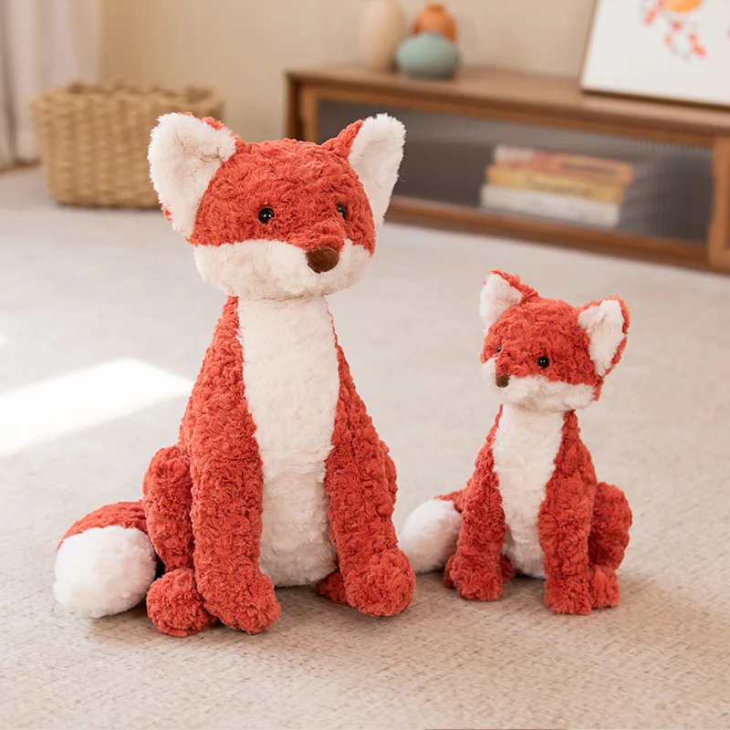 Lovely Fluffy Fox Plush Cuddly Toy Stuffed Cartoon Animals Soft Plushie Pillow Baby Appease Dolls for Girls Xmas Gift Home Decor