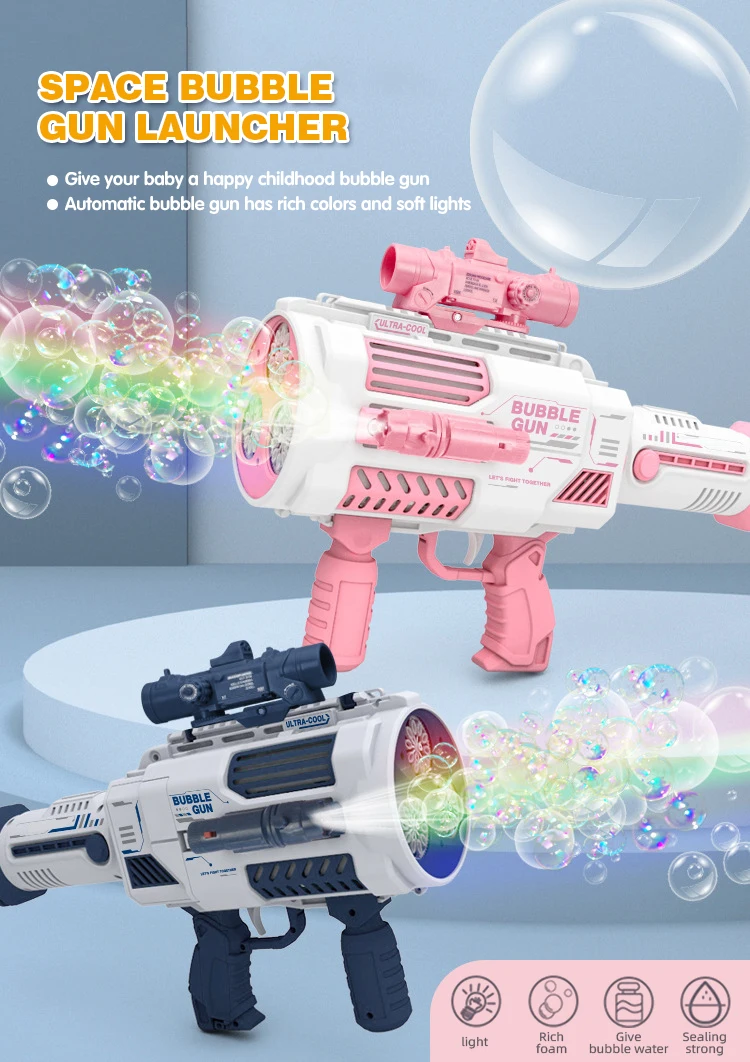 Bubble Gun Toy With Backpack Bubble Machine Electric Launcher_voghion.com