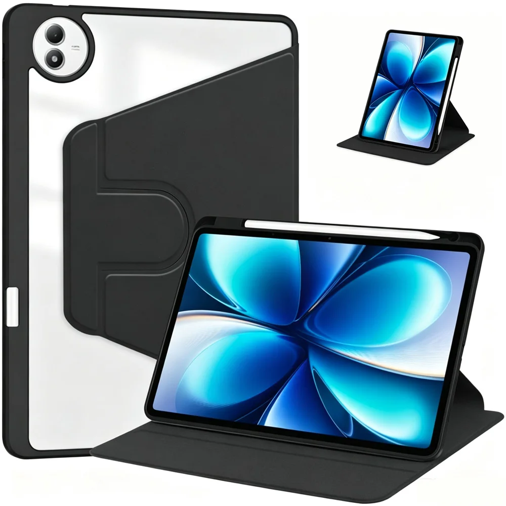Enhanced Rotating Tablet Cover with Smart Stand and Pencil Slot