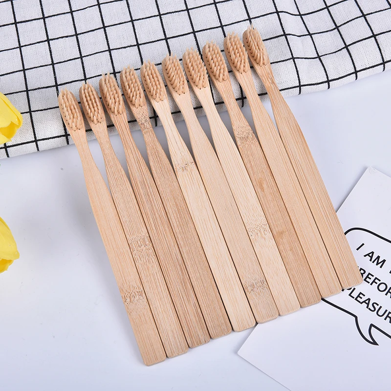 

10Pcs Bamboo Toothbrush Bamboo Toothbrush Bamboo Toothbrush Natural Bamboo Handle Wood Healthy Environmental Friendly Soft Hair