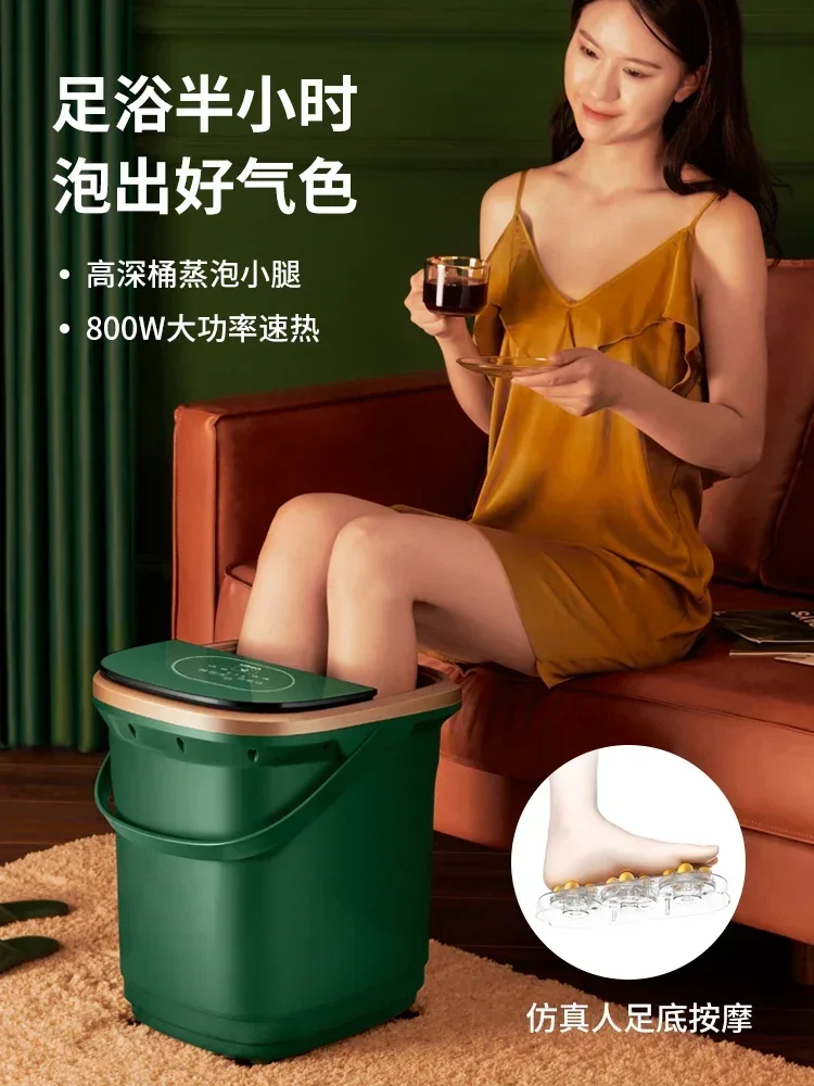 Household over calf foot bath bucket. Electric, fully auto. Massage & constant temp heat. High & deep. 3