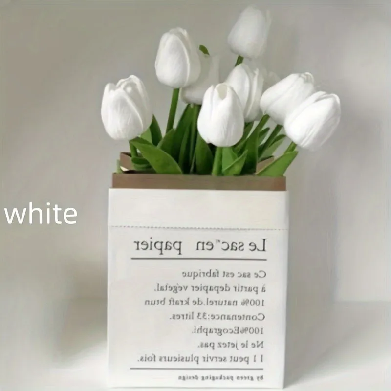 Description Picture 6 of item10Pcs Premium Artificial Flowers Real Touch Tulips Bouquet Fake Flowers For Home Room Bedroom DIY Decor Party Wedding Decoration