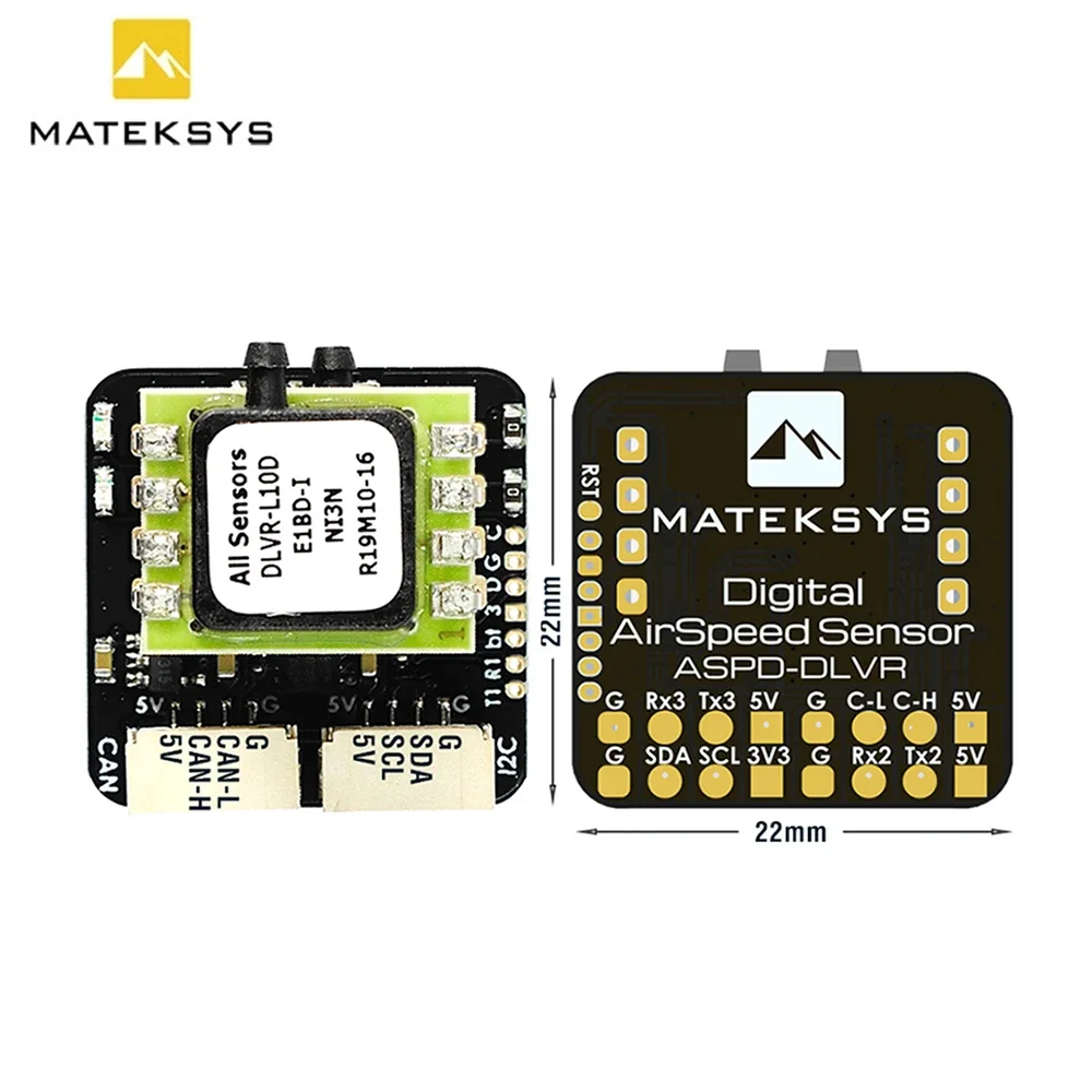 

MATEK System DIGITAL FLIGHT SPEED SENSOR ASPD-DLVR ArduPilot AP_Periph F405/F303 CAN node 4.5~5.5V for RC FPV Racing Drone