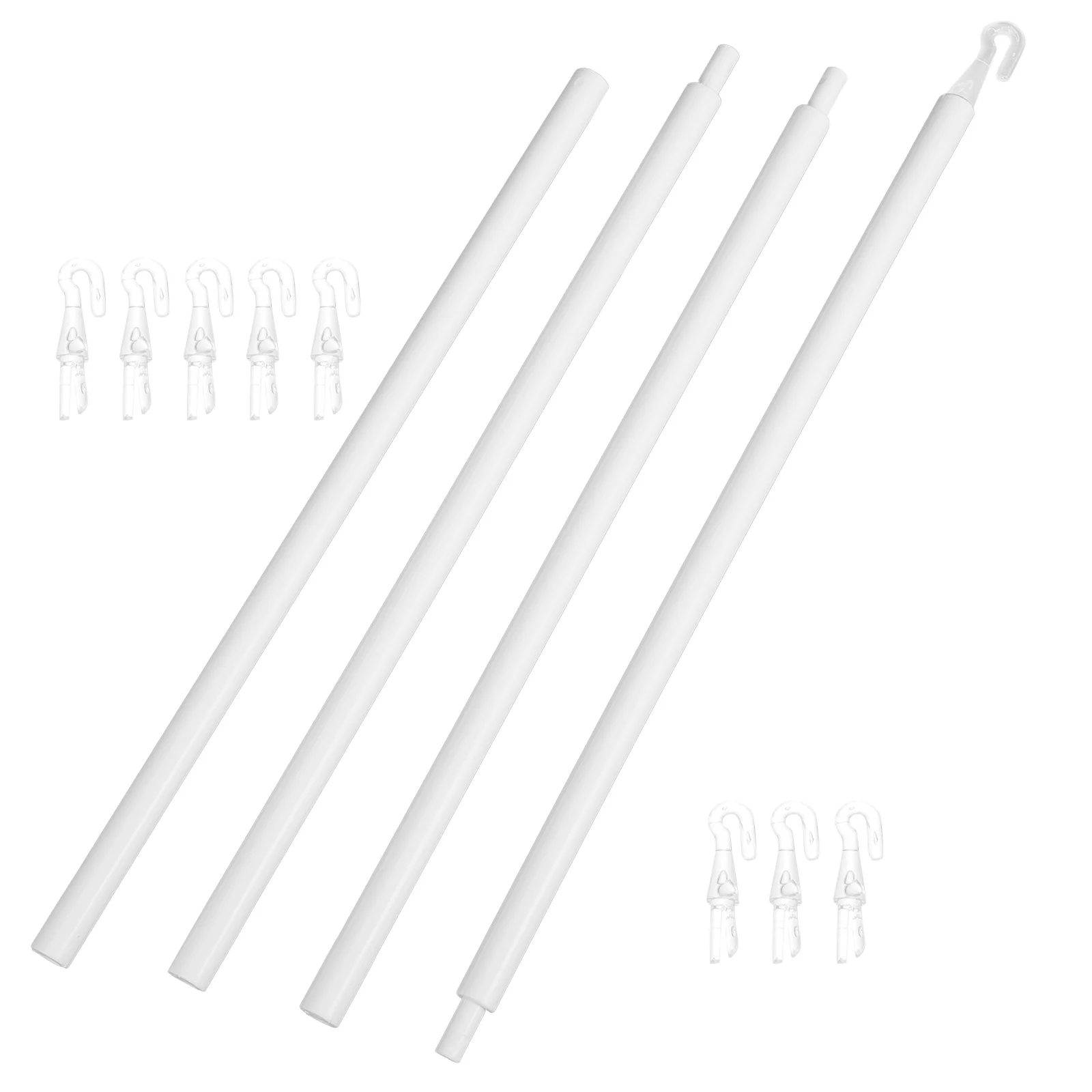 Chains Venetian Blind Rod Window Curtain Hooks Double Accessories White Pp Sheer 2