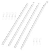 Chains Venetian Blind Rod Window Curtain Hooks Double Accessories White Pp Sheer 2