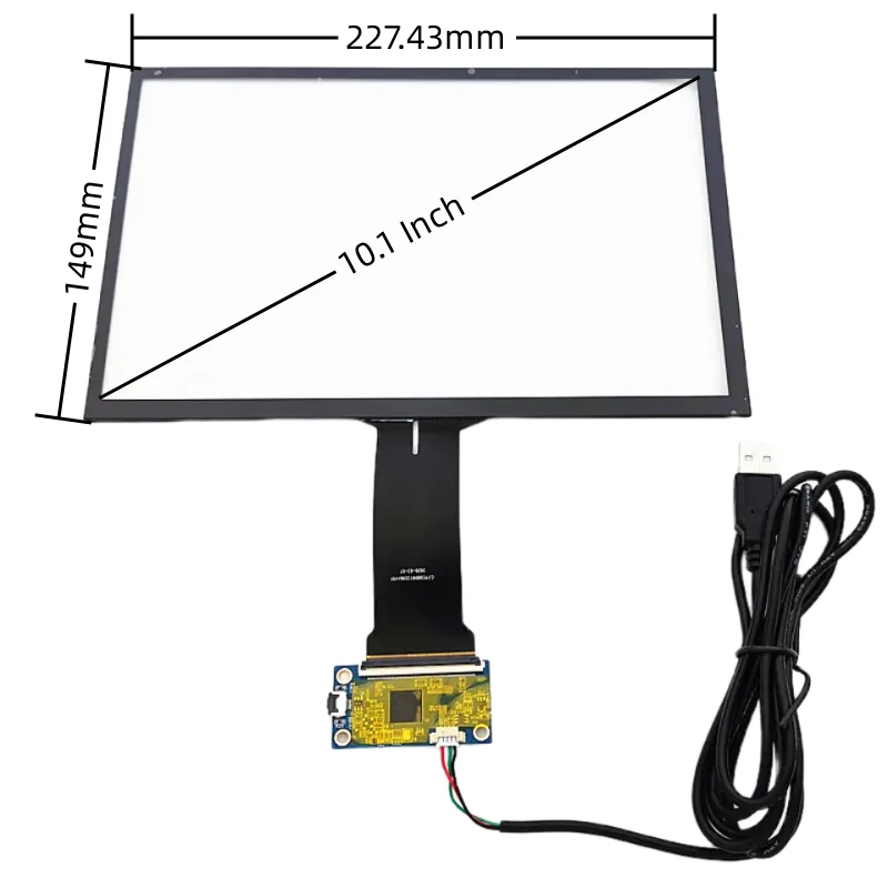 10.1 inch Capacitive Touch Screen 227X149mm G+G Free Drive WIN7 8 10 Android LINUX Universal USB plug and play 10 points touch