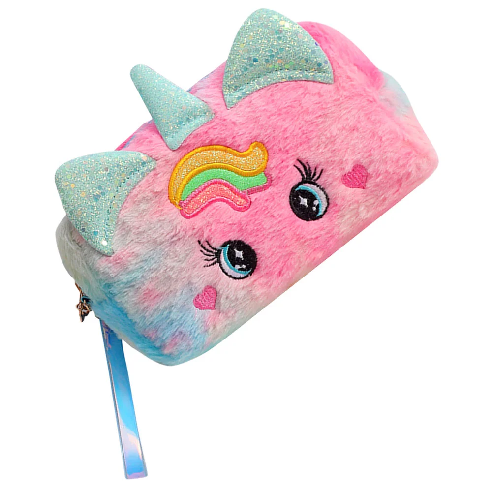 

Plush Pencil Case Pen Bag Zipper Unicorn Pencil Pouch Portable Toiletry Pouch Make Up Cosmetic Bag Stationary Organizers Girls