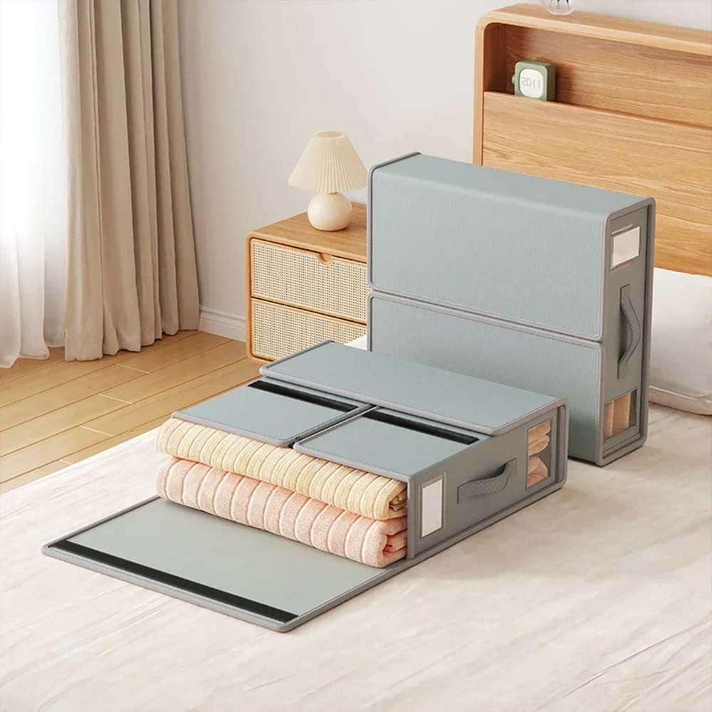 Creative Bed Sheet Storage Box Clothing Fabric Sheet 4-piece Organizer Wardrobe Blanket Quilt Cover Non-woven Oxford Storage Box 4
