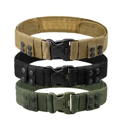 130CM Tactical Men Canvas Waistband Quick-Break Belt Army Style Combat Belts High Quality Outdoor Hunting Camouflage Waist Strap