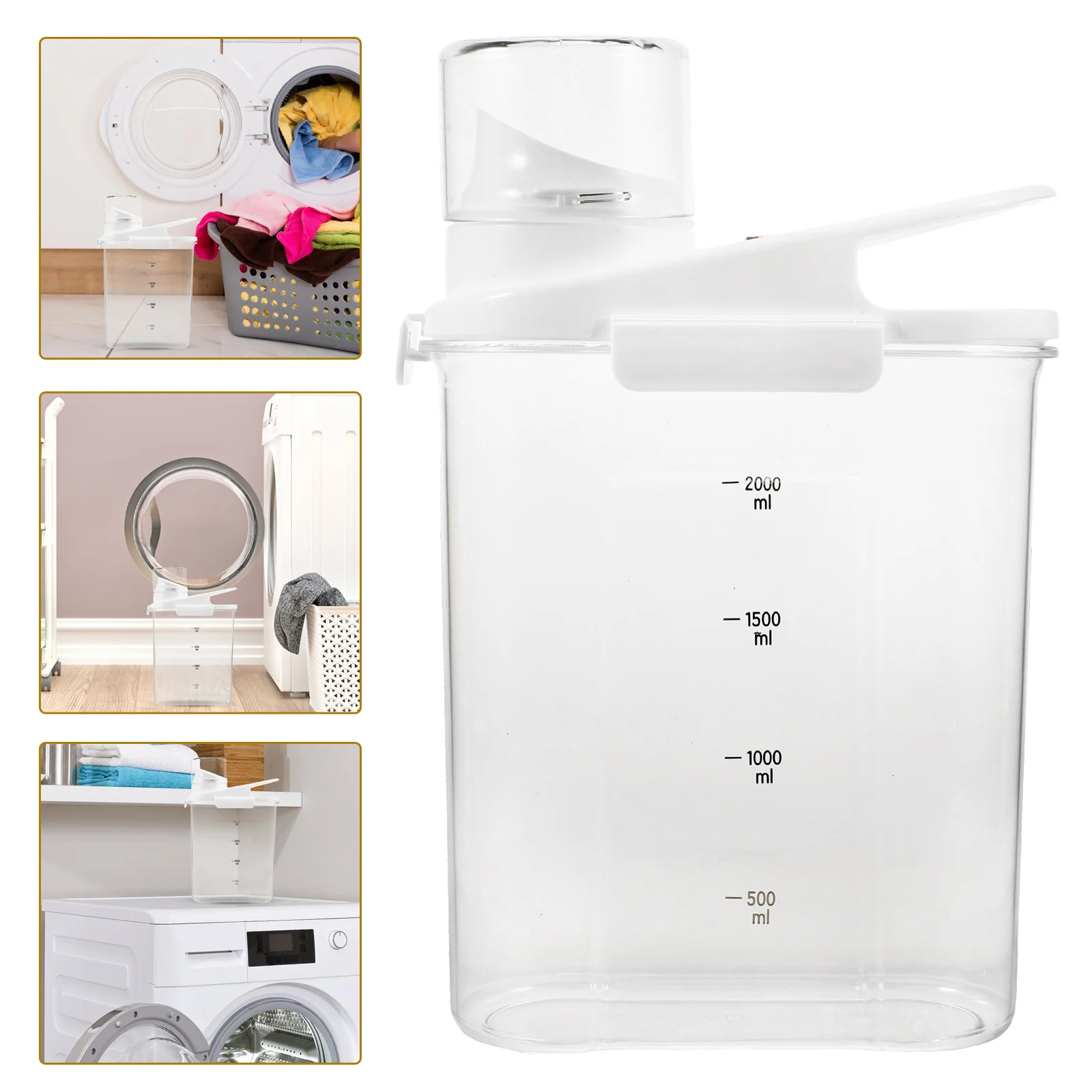 

Laundry Beads Storage Box Detergent Bucket Powder Container Bottle Holder Refillable Bottles Washing for Soap Dispenser