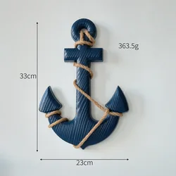 Nautical Wooden Anchor Wall Decor - Mediterranean Ocean Theme Wall Hanging Decor (Ship Anchor)
