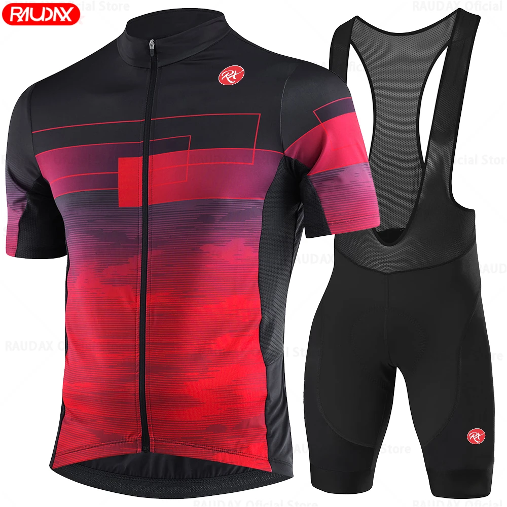 Newest Raudax Sports Team Cycling Clothing Breathable Short Sleeve Cycling jersey set Mallot Ciclismo Hombre Verano Triathlon 2