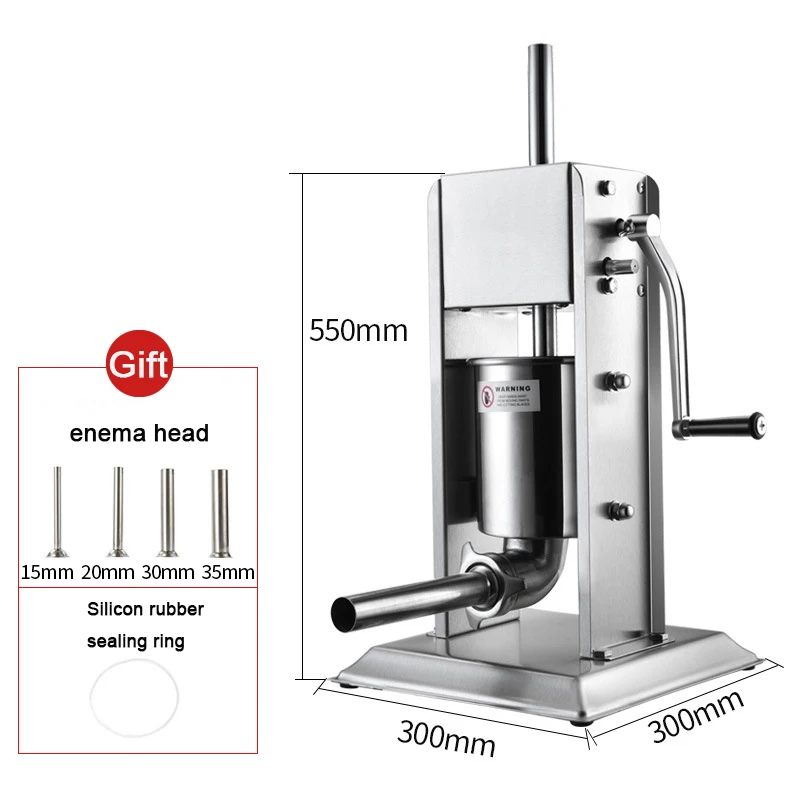 

3L Vertical Manual Sausage Stuffer Machine Stainless Steel Filling Production Machine Sausage Meat Filler Sausage Maker