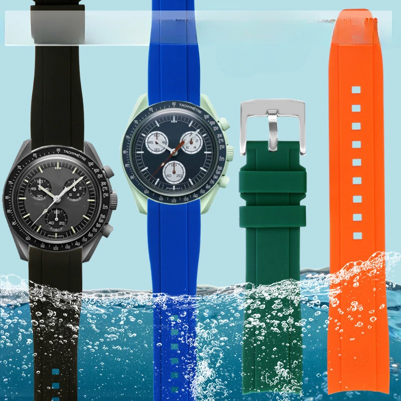 Per Omega Swatch Moon Landing Planet Series Coppia Silicone Arc Adventure Cinturino Multicolore Interfaccia Arc 20 22Mm Impermeabile