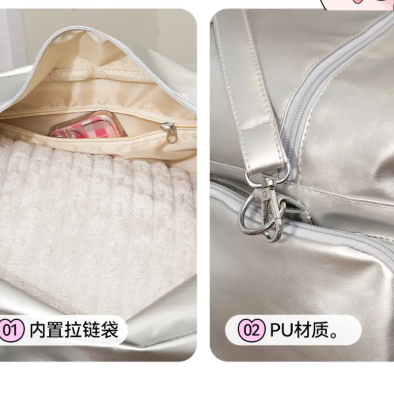 JIAERDI Harajuku Silver Itabag Women Fashionable Lightweight Large Capacity Fitness Bag Female Sports Travel Crossbody Bags New