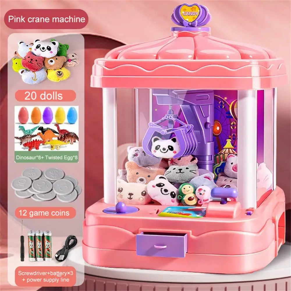 Kid Claw Machine Gashapon Plush Dolls Mini Drawing Clip Machine Fairground Coin Arcade Game Crane Children 3 Years 5