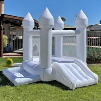 Customization Oxford 9x9x7ft White Bounce House With Ball Pit For Toddlers Inflatable Bouncy Castle Free Shipping To Door 1