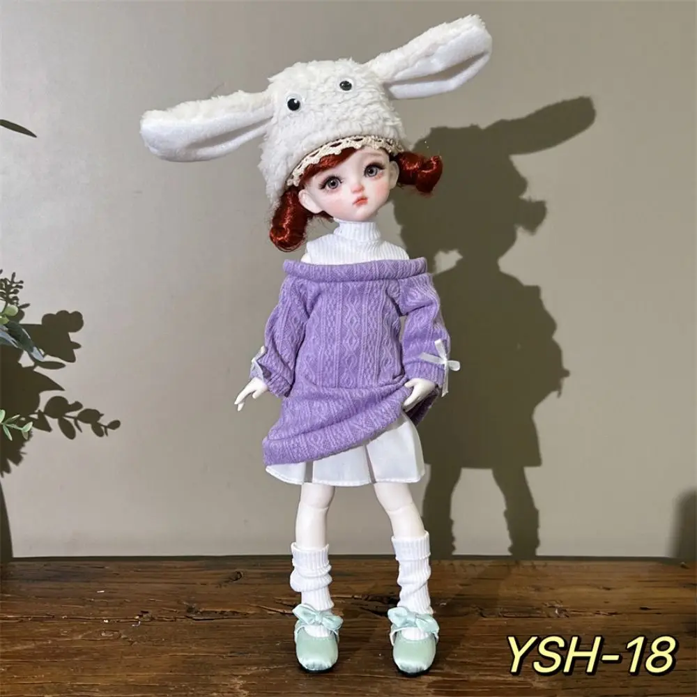 Puppe Kleidung 1/6 bjd Puppe Mode Outfit Set hübsches Kleid Hut Kopf bedeckung Mädchen Spielzeug Geschenk Puppe Zubehör keine Puppen keine Schuhe – Detail 8