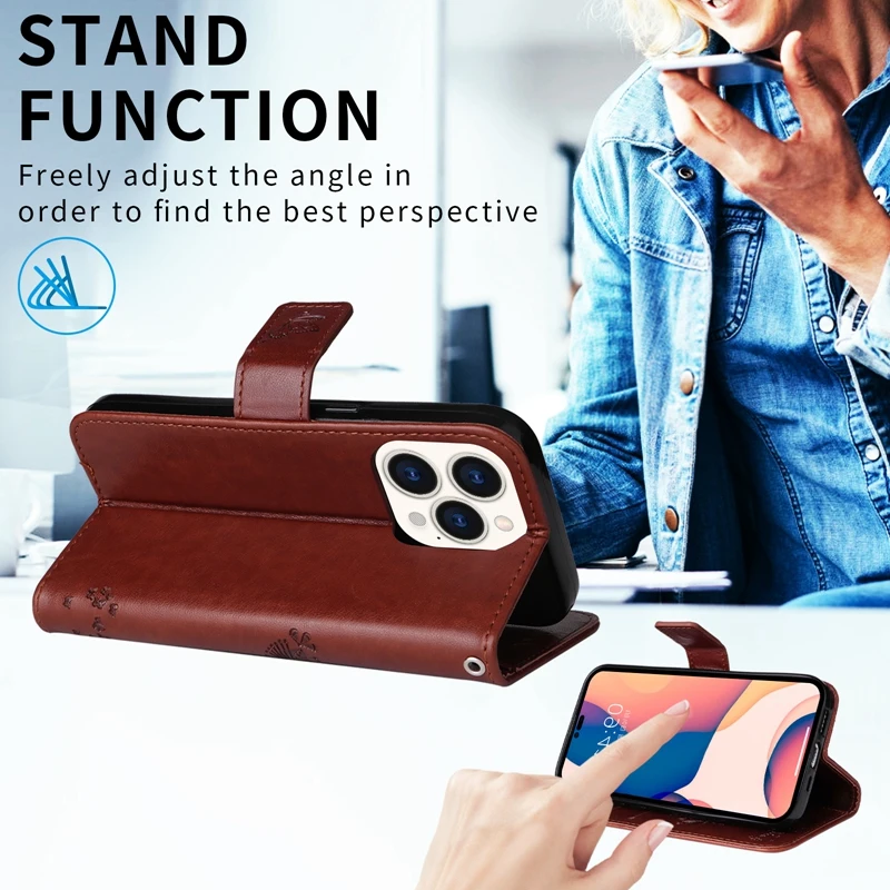 Brieftaschen-Hülle mit geprägtem Katzenmotiv für Honor 50 30 20 10 9 lite 9X 9A 9C 8A 8S 8C 8X 7A PU-Leder-Klapphülle für Honor X30 X10 X9_voghion.com