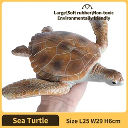 Realistic Soft Rubber Sea Animal Whale and Shark Toys for Kids - Perfect for Bath and Beach Fun (Sea Turtle)