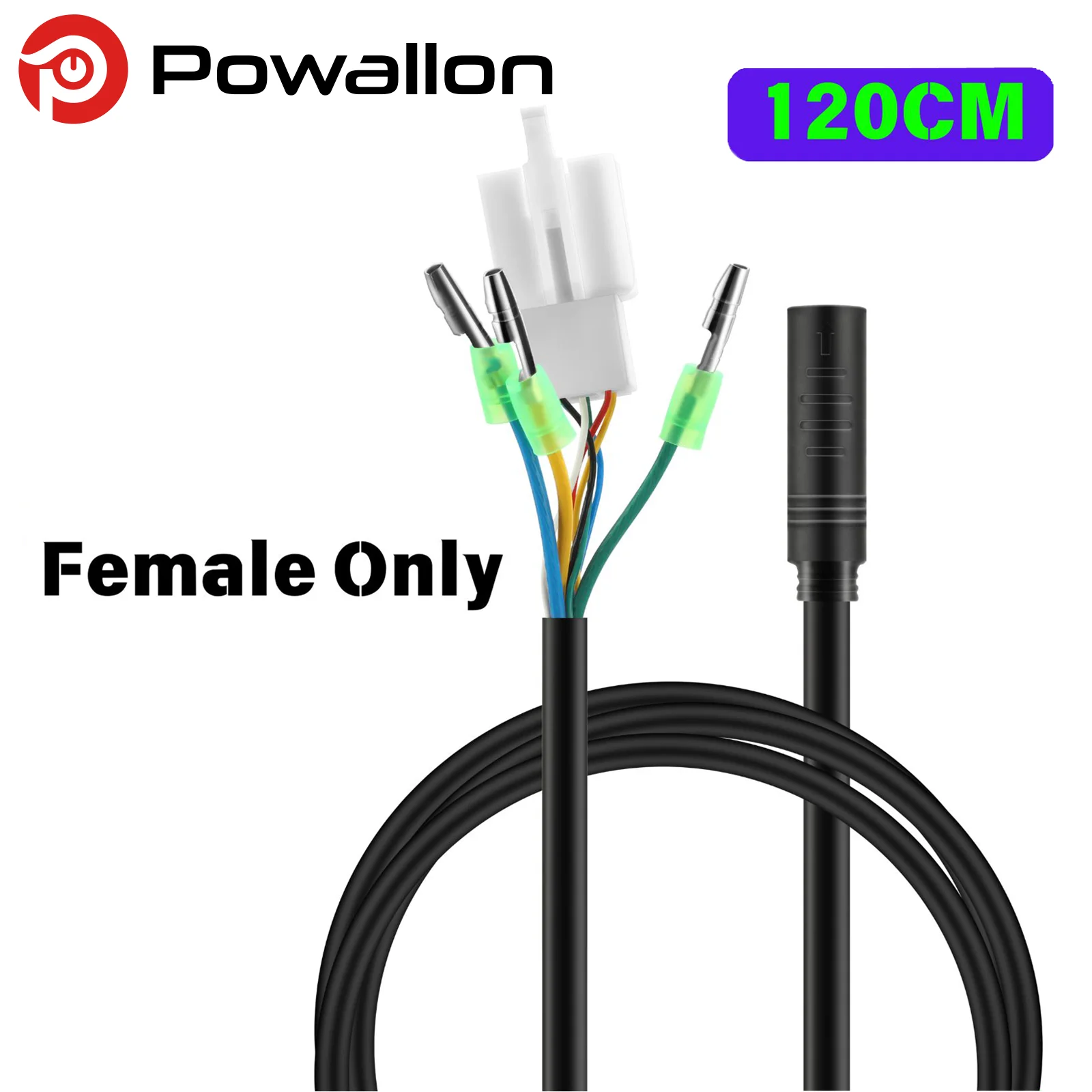 9-poliges EBIKE-Radnaben-Motorkabel, E-BIKE-Verlängerungskabel mit wasserdichtem Anschluss, 60 cm/120 cm, goldener und SM-Stecker optional – Detail 2