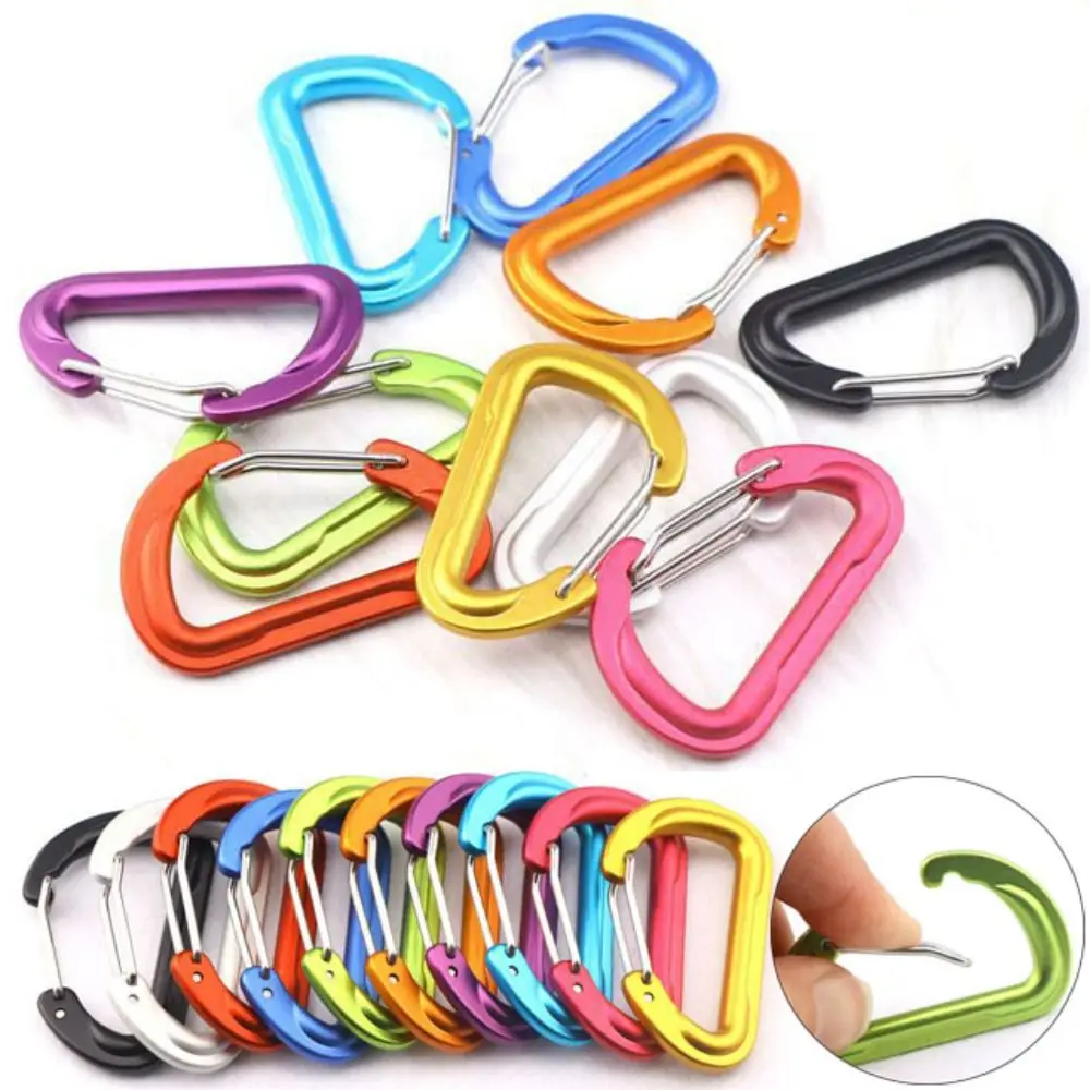 

2Pcs Equipment Climbing Button New Multicolor Aluminium Safety Alloy Carabiner Key Buckle Outdoor Sports